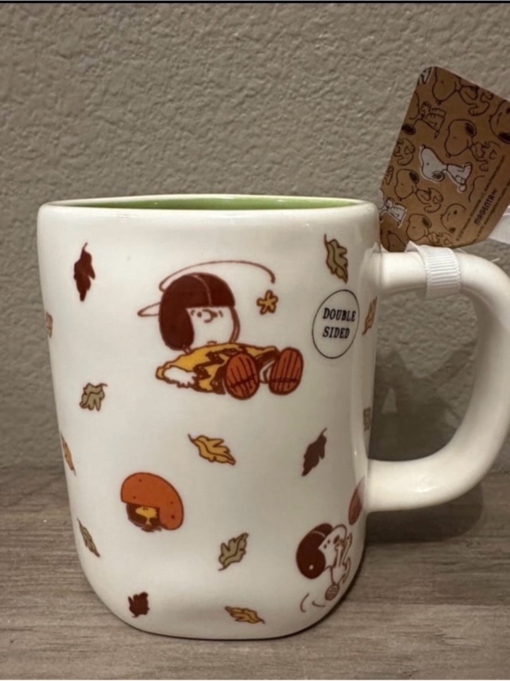 Rae Dunn Game Day Ceramic Mug - White with Green Interior - Picture 2 of 2